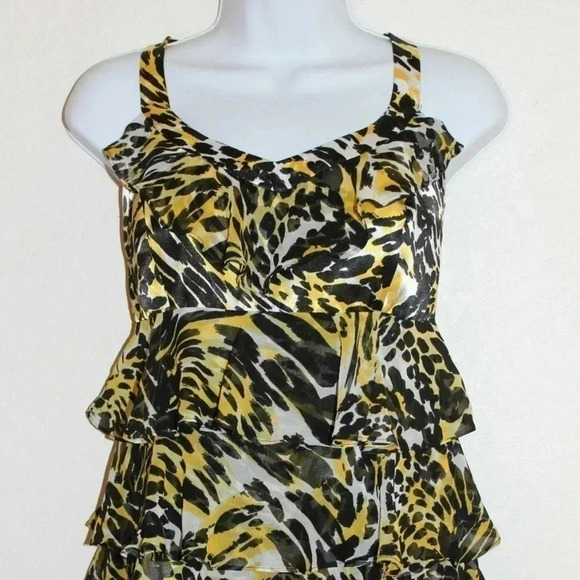 Cache Skirt Suit Set Leopard Yellow Black Small/6 - Picture 2 of 7